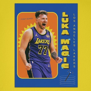 Luka Doncic NBA Poster, Vintage Basketball Karte, NBA Geschenke, Vintage Sportdruck, NBA Poster, Vintage Basketball Druck, Sportwandkunst