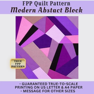 Modern Abstract Quilt Pattern - Foundation Paper Piecing Block FPP - PDF