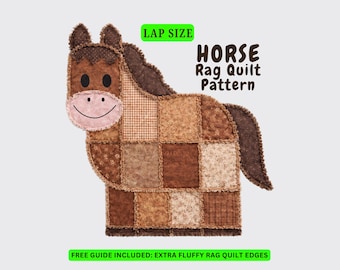 Horse Rag Quilt Pattern Lap Size – Animal Western Statement, Owner Gift, Beginner Friendly (PDF)