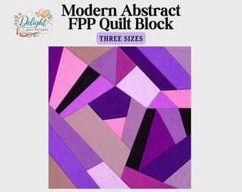 Modern Abstract Quilt Pattern - Paper Piecing Block - Three Sizes - PDF