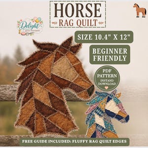 Horse Rag Quilt Pattern Art Quilt Design - Wild Geometry