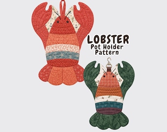 Lobster Hot Pad Holder Sewing Pattern, Coastal Kitchen Decor, Nautical, Fisherman (PDF)