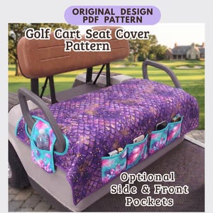 Golf Cart Seat Cover Sewing Pattern with Pockets, Reversible Universal Fit –  Easy – PDF Download