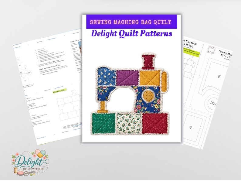 Sewing Machine Rag Quilt Pattern – Geometric Art Design – Very Easy ...