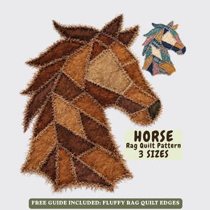 Modèles de courtepointes à motifs de chevaux – Trois tailles – Design géométrique sauvage – Facile – (Téléchargement PDF)