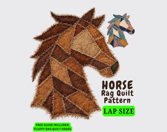 Horse Rag Quilt Pattern – Geometric Wild Art Design, Pony, Barn | Lap Size (PDF Download)