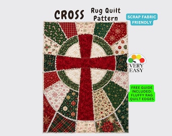 Cross Rag Quilt Pattern, Christian Church Decor, Faith Memory Memorial Quilt, Christmas Easter PDF