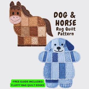 Dog and Horse Rag Quilt Pattern Bundle – Beginner Friendly PDF Quilting Designs