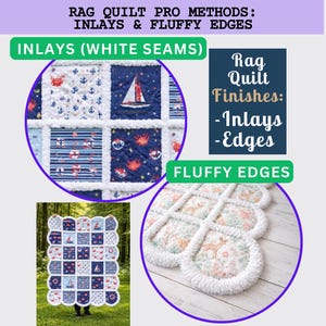 Rag Quilt Finishes: Inlays (White Seams) and Extra Fluffy Seams, PDF