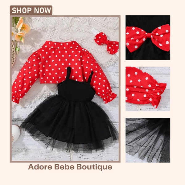 Cute Sleeveless tulle and polka dot jacket.