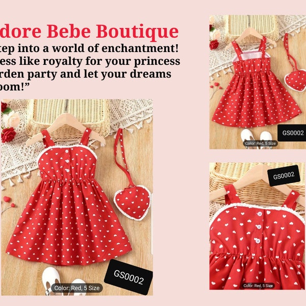 Adoreable dress&purse girl trim heart outfit