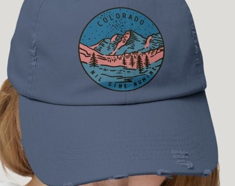 Colorado Vintage Hat | Distress Cap | Cool Hat | Stylish Hat | Unisex Hat | Camping Hat | Hiking gear