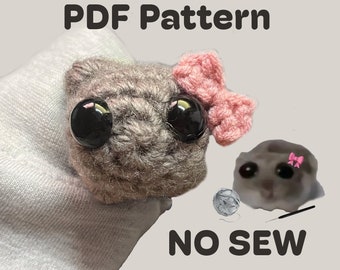 Trauriger Hamster Häkelanleitung, No Sew Sad Hamster Tiktok Meme Häkelanleitung (PDF-Datei) Amigurumi Tier, Häkelanleitung für Anfänger