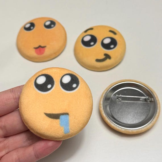 Handmade Durr Meme Pinback Button, Viral Squishy Face Plush OR Regular Pin Button