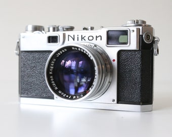 Nikon S2 Rangefinder + Nippon Kogaku Nikkor S.C 5cm f/1.4 lens | film tested and fully working, Gift idea 35mm film camera