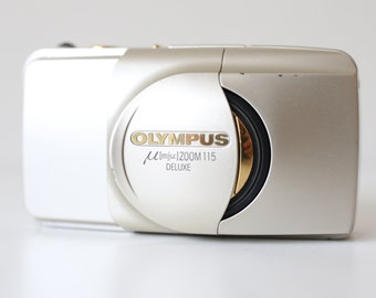 Olympus Mju II Zoom 115 Stylus Gold film camera with 38-115mm Lens - film tested and fully working Vintage Compact Point and Shoot Gift idea