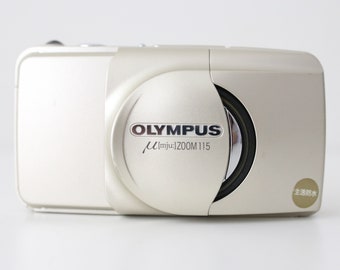 Olympus Mju II Zoom 115 DELUXE Gold Filmkamera mit 38-115mm Objektiv - Film getestet und voll funktionsfähig Vintage Compact Point and Shoot Geschenkidee