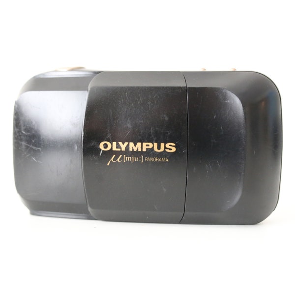 Appareil photo argentique Olympus µ[mju:] I Stylet noir avec 35 mm f/3,5 - Film testé et entièrement fonctionnel Compact, visez et déclenchez Idée cadeau