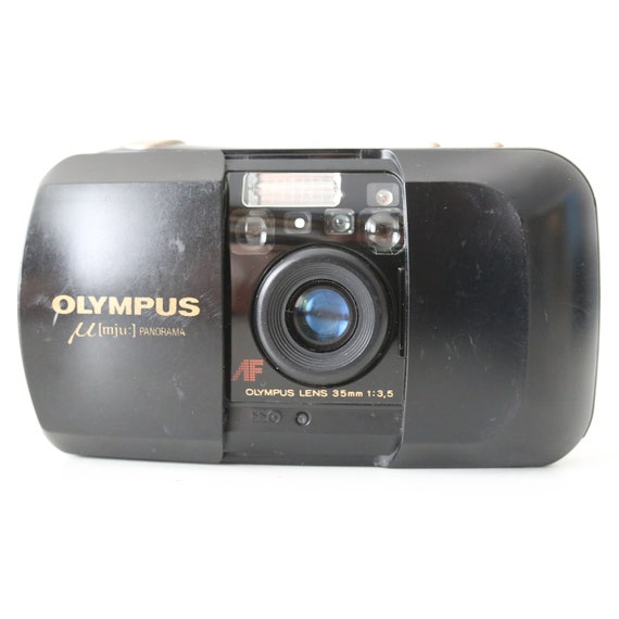 Olympus µ[mju:] I Panorama Stylus Black Film Camera With