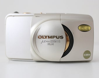 Olympus Mju II Zoom 115 Gold film camera with 38-115mm Lens - film tested and fully working, Vintage Compact Point and Shoot, Gift idea