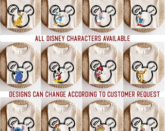 Custom Disney Characters Shirt, Personalized Mickey Tee