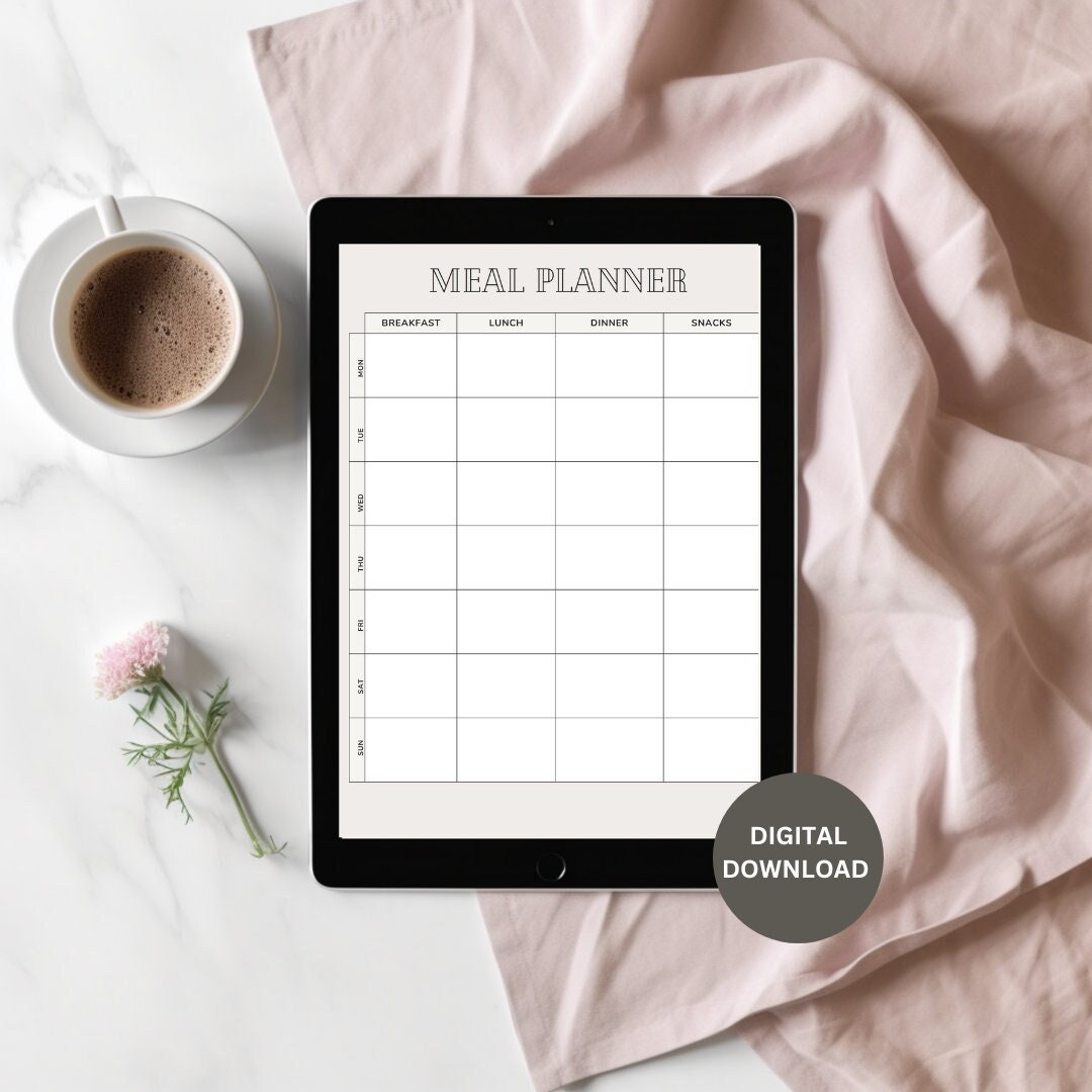 Digital Download Meal Planner, Shopping List. 8 Week Meal Planner - Etsy