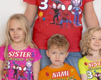 Personalized Spiderman Birthday Shirt: Family Celebration Tees