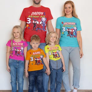 Amazing Spiderman Birthday Shirts - Personalization for whole family! - Cute custom name spiderman birthday celebration party shirts