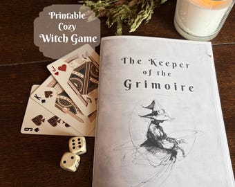 Gezellig heksen-dagboekspel, printbaar solo-RPG, heksen-TTRPG, digitale download, De Bewaker van het Grimoire