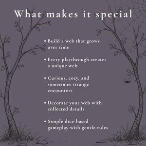 Cozy Spider Solo RPG – Build Your Own Web, Printable Dice Game, Solo TTRPG, Creative Writing & Drawing, Journaling Game, Indie Tabletop RPG image 6