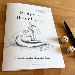 Dragon Hatchery Journaling Game – Printable Solo RPG Dice Game, Cozy Dragon Care Game, Creative Writing Drawing Activity, Instant Download