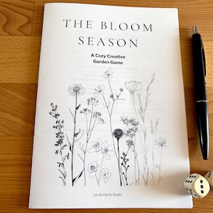 Cozy Garden Journaling Game – Printable Solo Dice Game, Creative Drawing & Writing Activity, Relaxing Self Care Game, Instant Download image 1