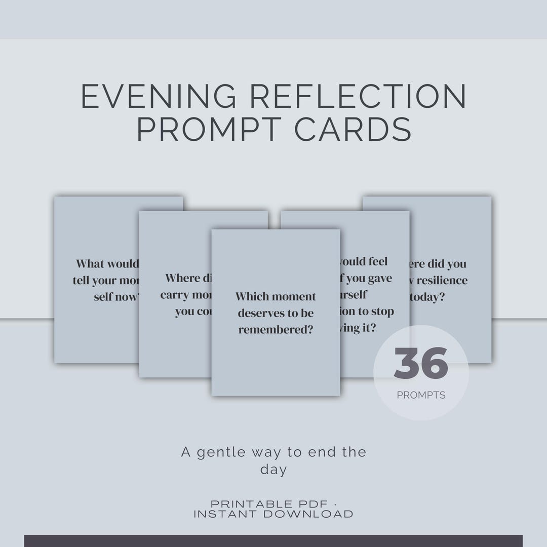 Evening Journaling Prompt Cards for Reflection – Gentle End-of-day Deck ...