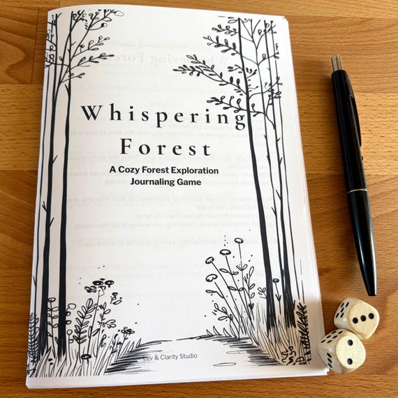 Cozy Forest Journaling Game – Printable Solo Dice Game, Creative Writing & Drawing Activity, Relaxing Self Care Game, Instant Download