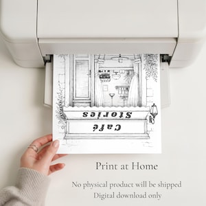 Printable café journaling game being printed at home