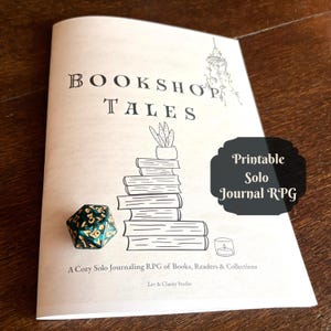 Cozy Bookshop Journaling Game, Printable Solo RPG, Books & Readers TTRPG, Creative Writing Game, Bookshop Tales