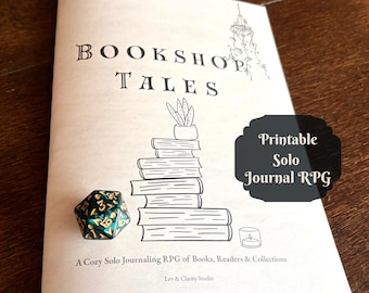 Cozy Bookshop Journaling Game, Printable Solo RPG, Books & Readers TTRPG, Creative Writing Game, Bookshop Tales