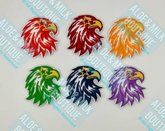 Embroidered Eagle Mascot Patch: Iron-On Sports Applique