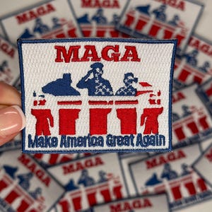 MAGA Embroidered Patch: USA Election Iron-On Applique