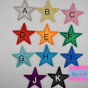 Fine Glitter Star patch, glitter stars, dance patches, sports patch, game day, cheer patches, star patches