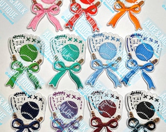 Embroidered Baseball Glove Patch: Iron-On Applique (8cm x 5.5cm)