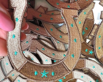 Embroidered Horseshoe Patch: Western Cowboy/Cowgirl Iron-On Applique