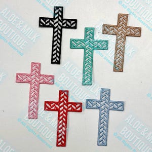 Embroidered Cross Patch: Iron-On Christian Applique