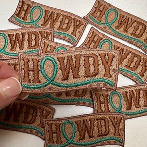 Howdy Rope Embroidered Patch, Western Cowboy Applique