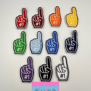 Number 1 Fan Finger, Hat Patch, game day patch, fan finger, foam finger, game day pennant, football patch, sports, cheer, #1 game day