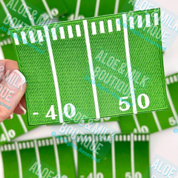 Embroidered 50 Yard Line Patch: Football Game Day, Team Mom