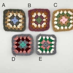 Crochet Granny Squares handmade Crochet Patch: Earthtones Coasters