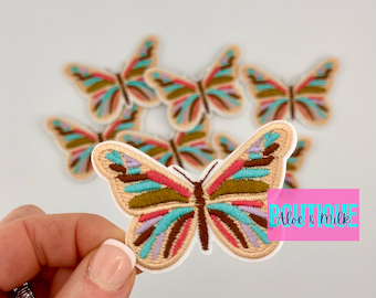 Butterfly pastel colorful, Cute pastel hat patch, butterfly hat patch, trendy hat patch, girly trucker hat patch
