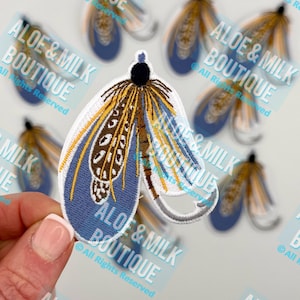 Fly Fishing Patch, feather fly hook, fly fishing, fly fishing hats, fly fishing patches, fly fishing jacket, fishing hook patches, fish