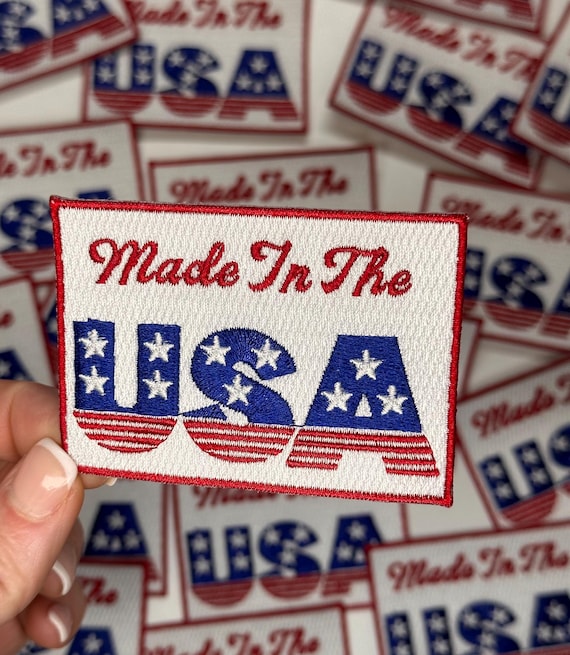 Made in USA Patch: Embroidered Patriotic Iron-On Applique